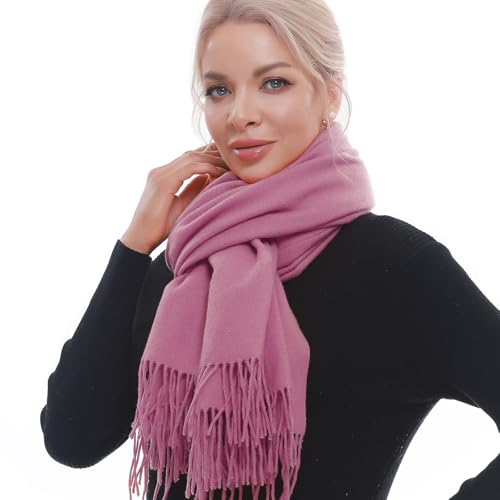 SWAT PANY Scarf for Woman Winter Warm Scarves Pashmina Shawls and Wraps Oversized Scarf Pink