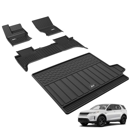 3W Floor mats&Cargo Liner fit for Range Rover Sport 2014-2022,TPE All Weather Custom Fit Floor Liner, 1st and 2nd Row and Trunk Mat - Black