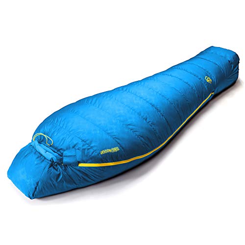 ZOOOBELIVES 10 Degree F Hydrophobic Down Sleeping Bag for Adults - Lightweight and Compact 4-Season Mummy Bag for Backpacking, Camping, Mountaineering