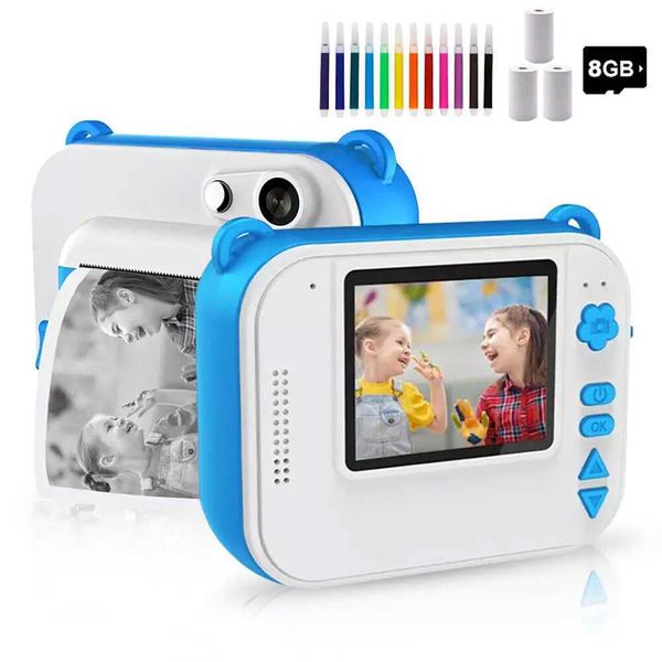 Toy Cameras Film Childrens instant with 3 rolls of printing paper 12MP digital 1080P childrens video camera WX5.28