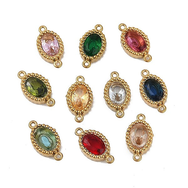 Ionenplattierung (IP) 304 Edelstahl Zirkonia ovale Verbinder Verbindungsstück Charms
