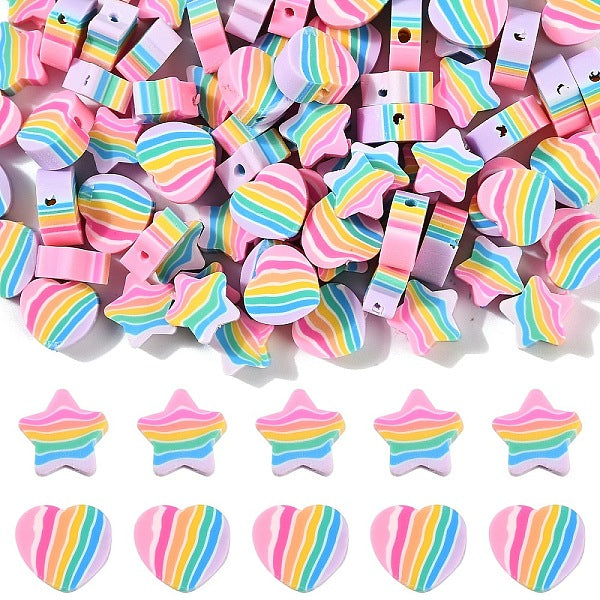 100Pcs 2 Styles Handmade Polymer Clay Beads