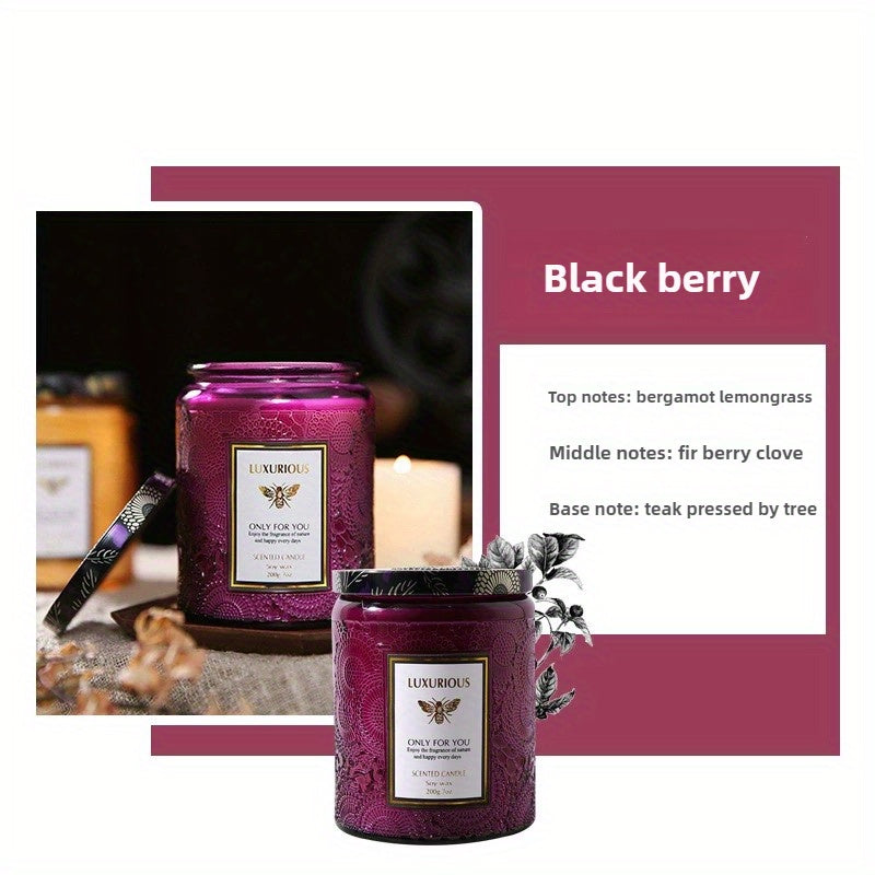 TEMU Scented Candles Large Wood Candles, Decorative Candles In Glass, 40 Hours Long Burning, Gifts For Women, Mom, , Holiday Candle Gift