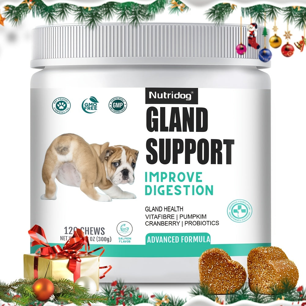 TEMU 10.58oz Nutridog Anal Gland Soft Chew Treats With Pumpkin For Dogs Digestive Enzymes, Probiotics Fiber Supplement For Dogs Boot The Scoot (