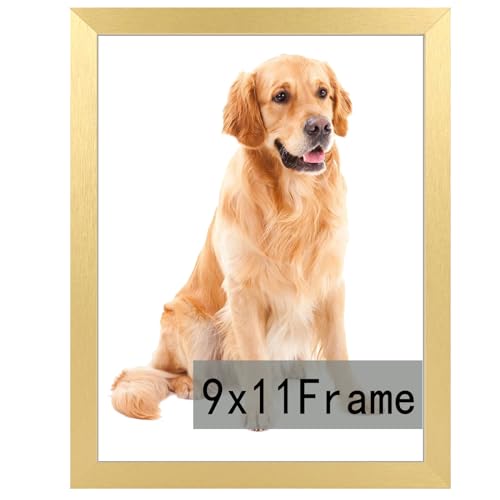 RUN HELIX 9x11 Picture Frame Gold for Wall Hanging or Tabletop- Wall Mounting Horizontally or Vertically, 9x11Wall Gallery Poster Photo Frame for 11 b