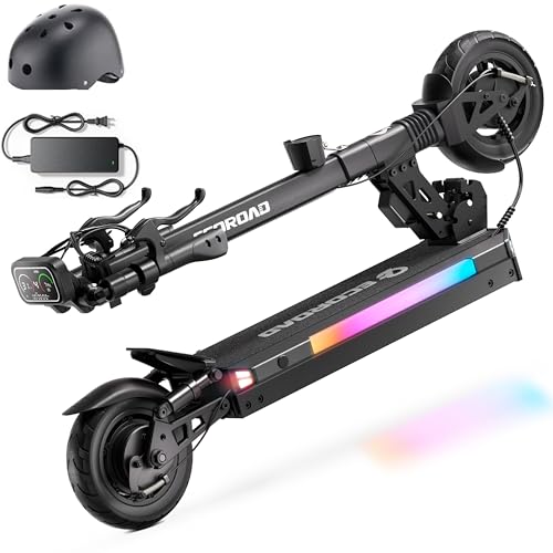 ES4 Electric Scooter for Adults, 800W Motor, 25MPH, 18-25 Miles Range, 330LBS Load, 8.5" Off-Road Tires, RGB Lights & APP Control ES4 Black with Helme