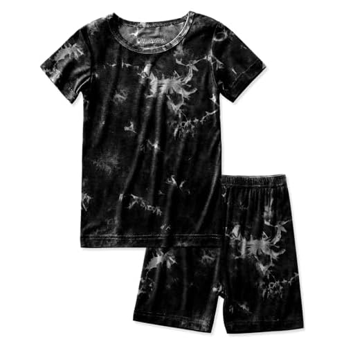 Jimonda Baby-Toddler Soft Sleepwear Short sleeve Kids Cool Pajama Outdoor 2-Piece Shirt&Shorts Casual sets Tie Dye PJ 2T Black Tie Dye