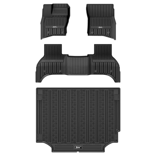 3W Floor Mats&Cargo Liner Fit Land Rover-Range Rover Defender 110 2020-2024 2025 (Not for Defender 110s-Rubber Flooring), TPE All Weather Custom Fit F