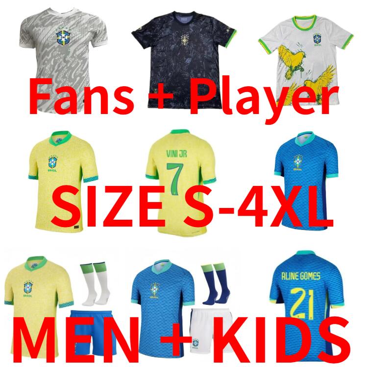 2024 Player version WOMAN ENDRICK Brasil soccer jerseys 24 25 NEYMAR JR G.JESUS Comma football shirts VINI JR RICHARLISON CASEMIRO G.JESUS national