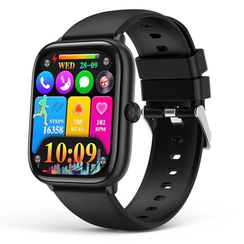 Smart Watch for Men Women with Bluetooth Call, Fitness Trackers 2.06" AMOLED HD Full Touch Screen with Heart Rate-Blood Oxygen-Sleep Monitor, IP68 Wat
