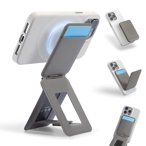 MOFT Phone Tripod Wallet, 3 in 1 Phone Stand Wallet, NFC-Supported Magnetic Phone Stand, MOVAS Vegan Leather Adjustable Card Holder, Taupe Taupe with