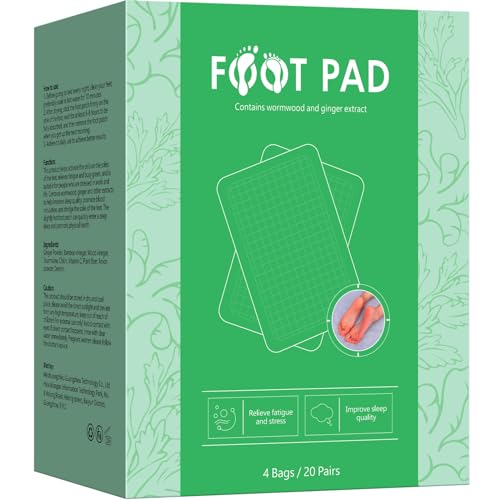 Natural Cleansing Foot Pads - 40PCS, Deep Cleansing Foot Pads with Ginger, Wormwood, Bamboo Vinegar for feet Care, Relieve feet Fatigue, Suitable for