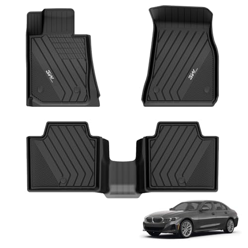 3W Floor Mats Custom Fit for 2019-2023 2024 2025 BMW G20 3 Series 330i 330e Sedan, TPE All Weather Floor Liner for BMW 3 Series G20 Accessories 1st an