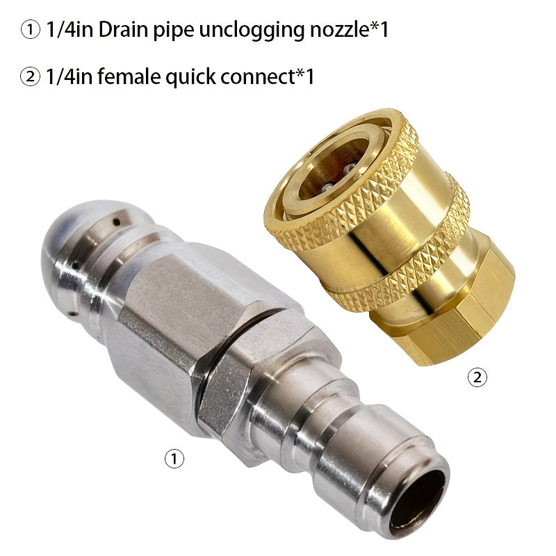 TEMU High-pressure Nozzle With 1-4" Quick Connect - Cleaning For Home Pipes, Up To 5000psi, Ideal For Pressure Washer Use