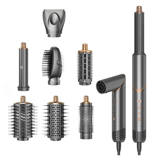 8 in 1 Hair Dryer Brush Set Air Hair Styler Curling Negative Ionic Foldable Hot Air Hair Dryer Brush, Hair Styling Tool for Curling Waves Straightenin