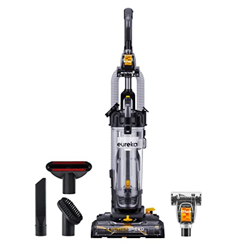 EUREKA PowerSpeed Lightweight Powerful Upright Vacuum Cleaner for Carpet and Hard Floor, Pet Turbo, Black,Yellow Yellow NEU181D w- Pet Tool