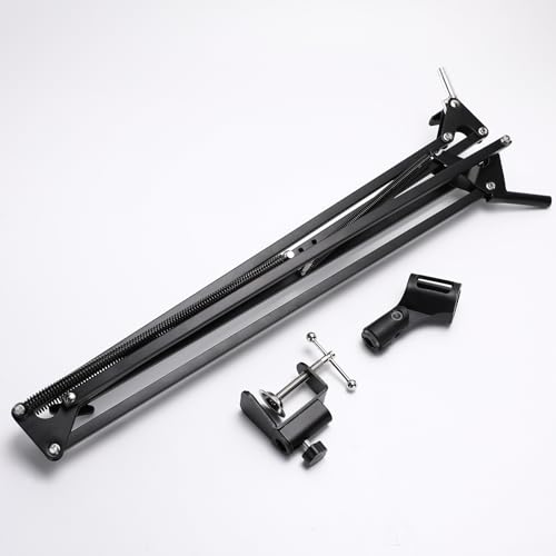 PodcasterWave Microphone stand, upgraded materials, One-click folding, for various scenes-Game live streaming and Audio recording