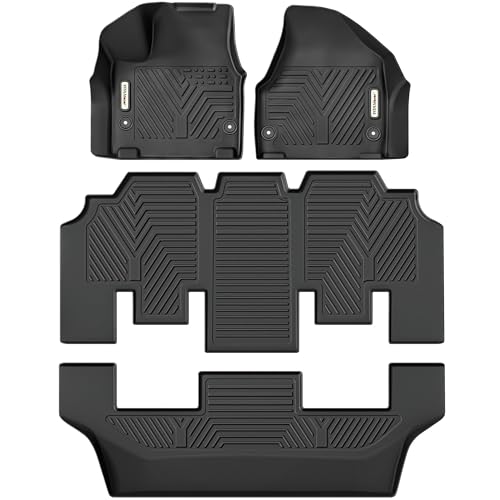 YITAMOTOR Floor Mats Compatible with 2017-2025 Chrysler Pacifica 7or 8 Passenger Model (No Hybrid Models), Included 3 Row All Weather Protection TPE F