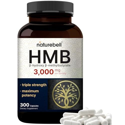 NatureBell HMB 3,000 mg Per Serving | 300 Capsules, 3X Triple Strength HMB Beta-Hydroxy Beta-Methylbutyrate Supplement – Lean Muscle Mass & Recovery