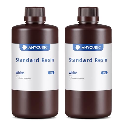 ANYCUBIC Standard 3D Printer Resin, LCD UV 405nm Rapid Photopolymer 3D Resin for 6K-8K-12K-14K LCD 3D Printers (2000g, White) B-White 2000g 2000g