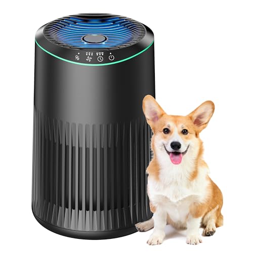 Air Purifiers for Bedroom Home, Air Purifier for Smoke Odors with Fragrance Sponge, Small Air Purifier with Sleep Mode for Bedroom Office, Blue Night