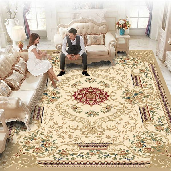 Carpets European Style Short Pile Carpets for Living Room Decortion Rugs for Bedroom Decor Carpet Home Washable Rug Floor Mats for Home W041