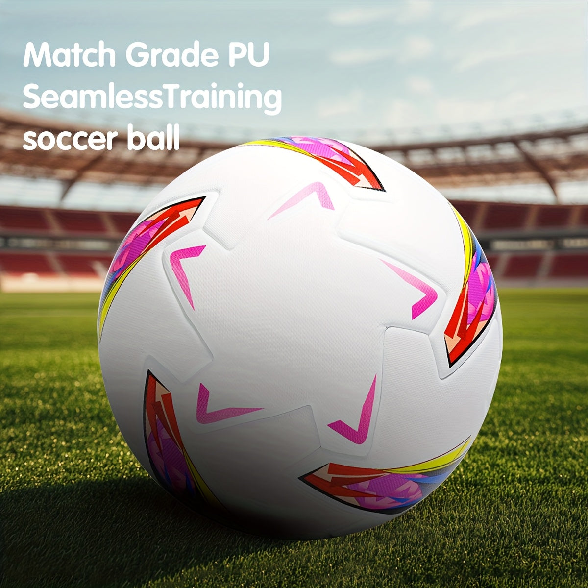 TEMU Size 5 Seamless Pu Soccer Ball - Touch & Control For Training, Games, Or Gifts - Durable, Waterproof, Performance For Adults & Youth (air Needle