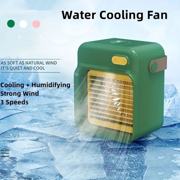 1pc USB Desktop Fan, Mini Air Cooler Spray Refrigeration Small Fan, Portable USB Air Conditioner For Home Bedroom Office Kitchen
