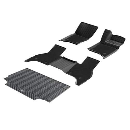 3W Double Layer Floor Mats & Boot Liner Fit for Land Rover Defender 110 2020-2025 (Only for 7 Seats), All Weather TPE Car Mats & Carpets for LR L663,