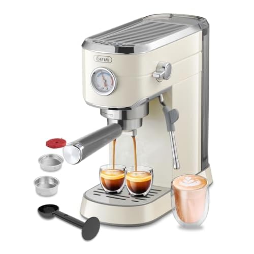 Gevi Commercial Espresso and Coffee Makers, Professional Espresso Maker Latte Machine with Milk Frother, Stainless Steel Expresso Coffee Machines for