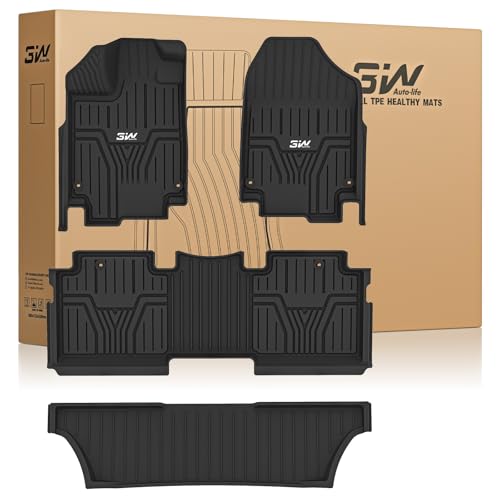 3W Floor Mats Fit for Honda Odyssey 2018-2025,TPE All Weather Custom Fit Floor Liner 1st, 2nd 3rd Row Car Mats,Black 1. Odyssey|18-25|Floor Mats