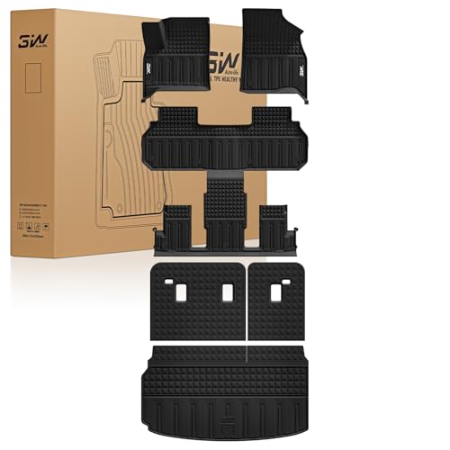 3W Floor Mats & Seat Back Mats & Cargo Liner for Chevrolet Chevy Traverse & GMC Acadia 2024-2026 (Only 7 Seats) & Buick Enclave 2025-2026, All Weather