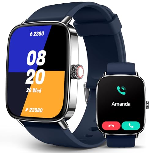 2025 Smart Watches for Men Women, 1.85" AI Voice Smartwatch, 24-7 Heart Rate Monitor, Stress-SpO2-Sleep Tracker, IP68 Waterproof, Weather, 100+ Sports