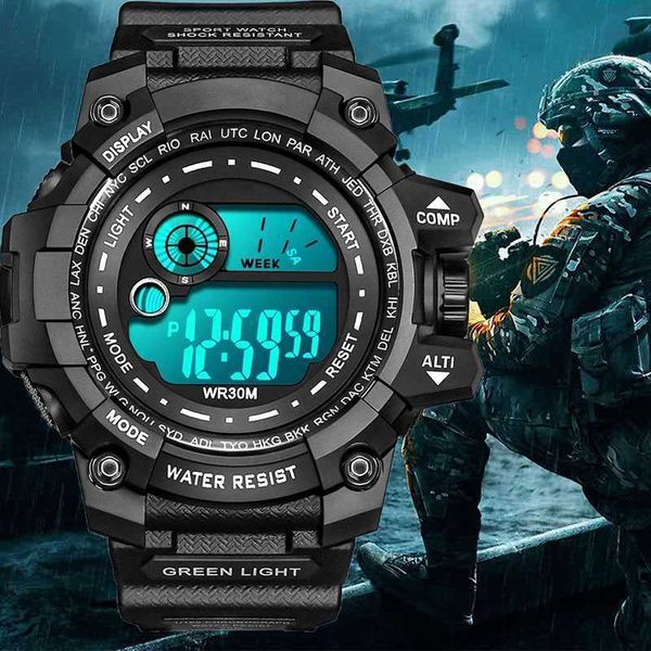 YIKAZE Men LED Digital Watches Luminous Fashion Sport Waterproof Watches For Man Kids Date Army Military Clock Relogio Masculino Z250207