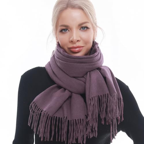 SWAT PANY Scarf for Woman Winter Warm Scarves Pashmina Shawls and Wraps Oversized Scarf Purple