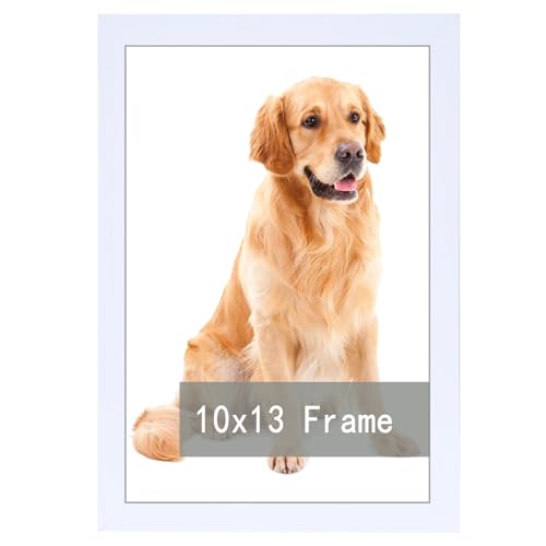 RUN HELIX 10x13 Picture Frame White for Wall Hanging, Wall Mounting Horizontally or Vertically, 10 x 13 Wall Gallery Poster Photo Frame with Durable S