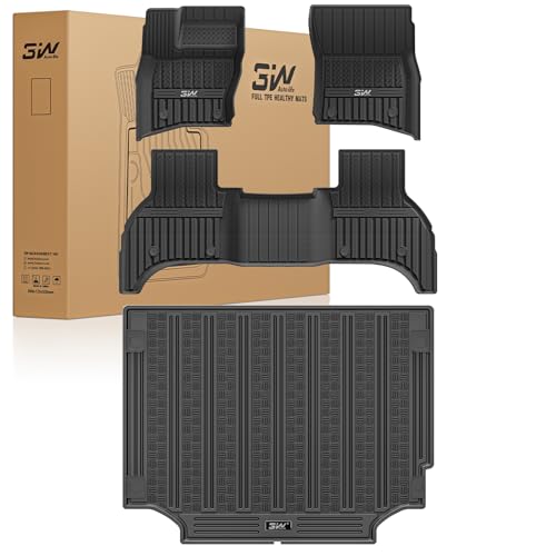 3W Floor Mats&Cargo Liner Fit Land Rover-Range Rover Defender 110 (4 Doors 5 Seat Only) 2020-2024 2025 (Not for Defender 110s-Rubber Flooring), TPE Al