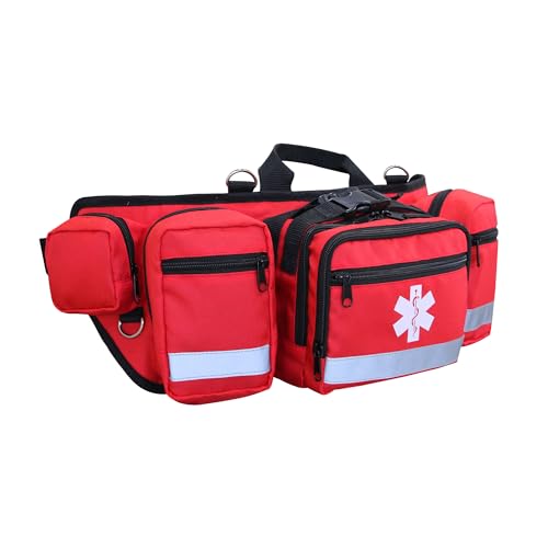 First Aid Fanny Pack Empty,Compact Waterproof First Aid Empty Kit,Lifeguard Fanny Pack Great for Home,Car,Office,Hiking,Camping and Outdoor Sports（R