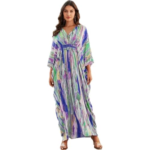 RanRui Women Beach Cover up Caftan Loungewear Swimsuit Cover Up Kaftan Dress 8765-1 One Size