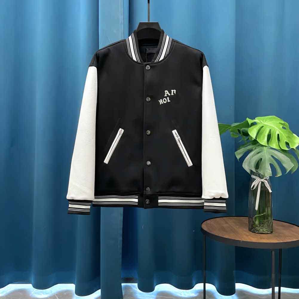 Autumn Winter Fashion Man Air Pilot Bomber Jacket Oversized Outerwear Couples Hip HopBaseball Coat Letter Embroidery Full of diamondsBlack DesignerV