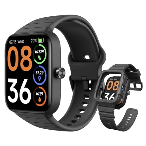 SKG Smart Watch for Men Women (Answer-Make Call), Alexa Built-in, Extra Black Band, 100+ Sports 1.8" Fitness Tracker with Heart Rate SpO2 Monitor, IP6