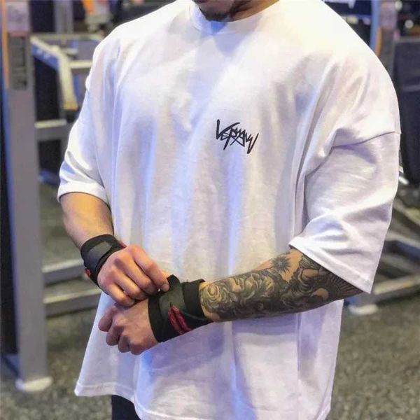 Camisetas masculinas 2024 Novo Top Impresso Top Summer Large Camiseta de algodão Sports Mens e camiseta de lazer Fashion Street Hip Hop T-sh