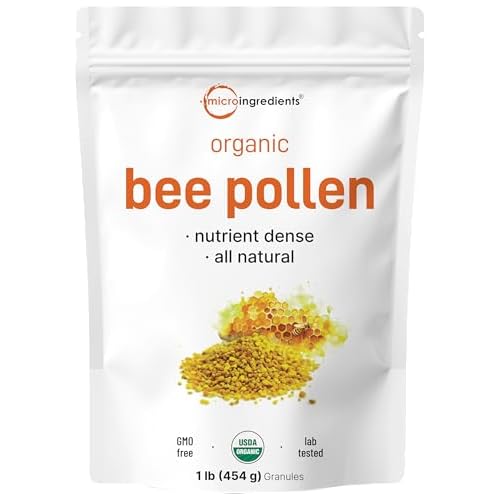 Micro Ingredients Organic Bee Pollen Granules, 1 lb | Fresh Harvest, Raw & Natural Superfood | Rich in B Vitamins, Minerals, Protein & Antioxidants |