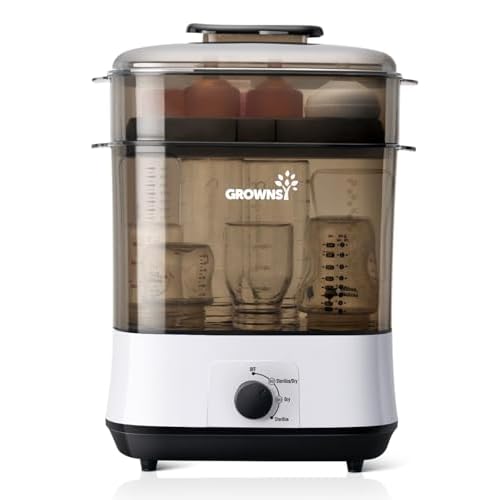 GROWNSY Adjustable 3 IN 1 Large Bottle Sterilizer and Dryer, Electric Steam Baby Bottle Sterilizer, Sanitizer for Baby Bottles & Pacifiers, Breast Pum