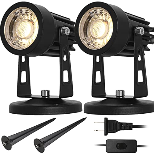 EAGLOD LED Spot Lights Indoor Uplights, 3W Uplight & Down Spotlight Lamp Accent Lighting for Indoor Plants,110V Warm White Up Light 6 FT Cord with Swi