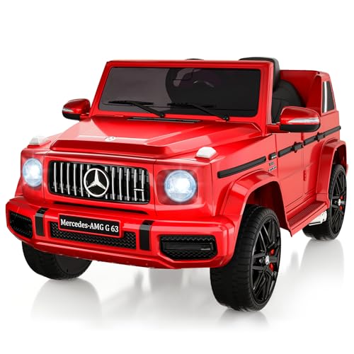 Garvee 12V Kids Ride on Car, Licensed Mercedes Benz G63 Electric Car w-Remote Control, Music, Spring Suspension, LED Light, Bluetooth, Horn, AUX, Safe