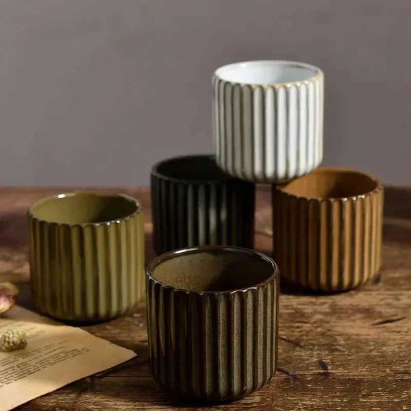 1PC Japanese Style Retro Ceramic Tea Cup Porcelain Teacups Sake Cups Coffee Mug Wine Mug Water Mug Household Afternoon TeacupT250211