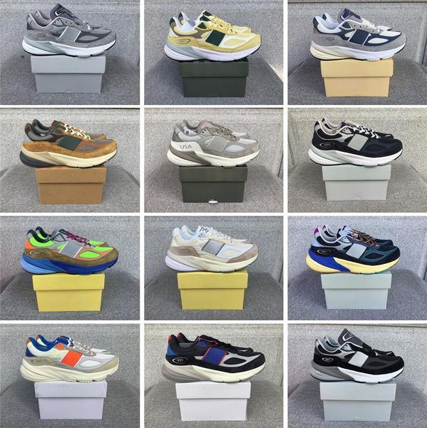 Designer Running Shoes Men feminino 990 V6 990V6 Castleroncho cinza