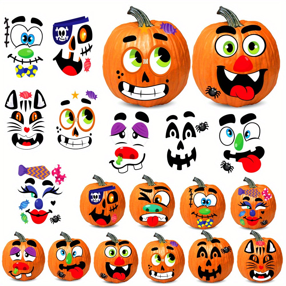 TEMU Joyfy Halloween Make 40 Faces Pumpkin Decorating Stickers With 18 Sticker Sheets In 12 Different Designs And Sizes Party Supplies Trick Or Treat