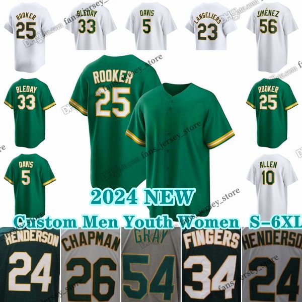 25 Brent Rooker Jersey Custom S-6XL 2024 City Connect Baseball Jerseys Ryan Noda Seth Brown Shea Langeliers Manny Pina Rickey Henderson Zack